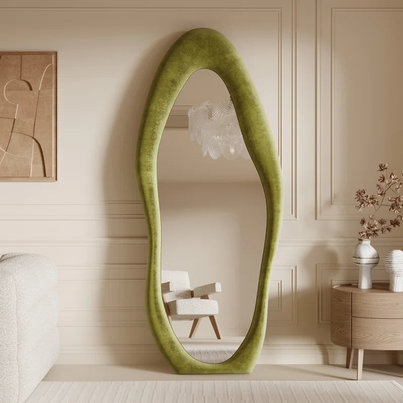 Amon Climenhaga Velvet Asymmetric Art Deco Mirror Wall Mirror