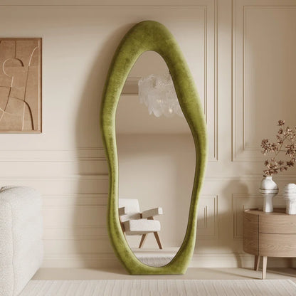 Amon Climenhaga Velvet Asymmetric Art Deco Mirror Wall Mirror