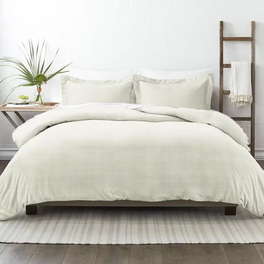 Thatch Patterned Performance Ray Twin 3-Piece Duvet Cover Set