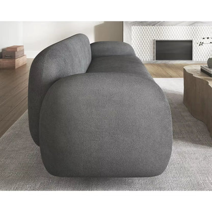 3 Seater Sofa, Modern Couch with Soft Boucle Upholstered, Comfy Cloud Sofa Couch for Living Room Home Office Sherpa Curved Couch