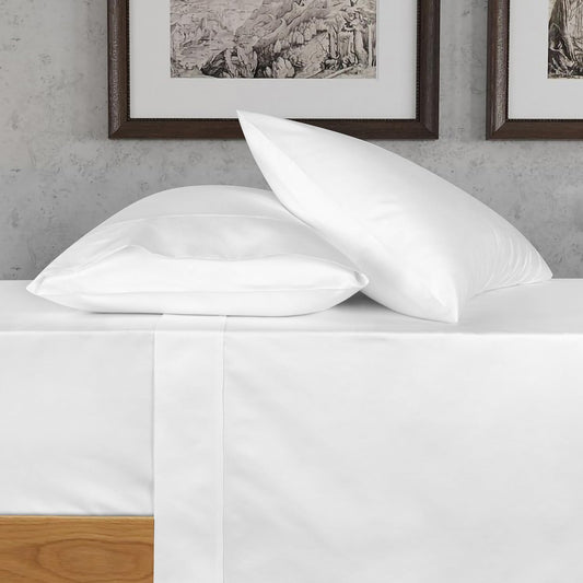 700 Thread Count Egyptian Cotton Sheets Full Size, 4Pc Sheet Set Soft Luxury Bed Sheets for Full Size Bed, Sateen Weave Hotel Sheets, 16'' Elasticized Deep Pocket - White