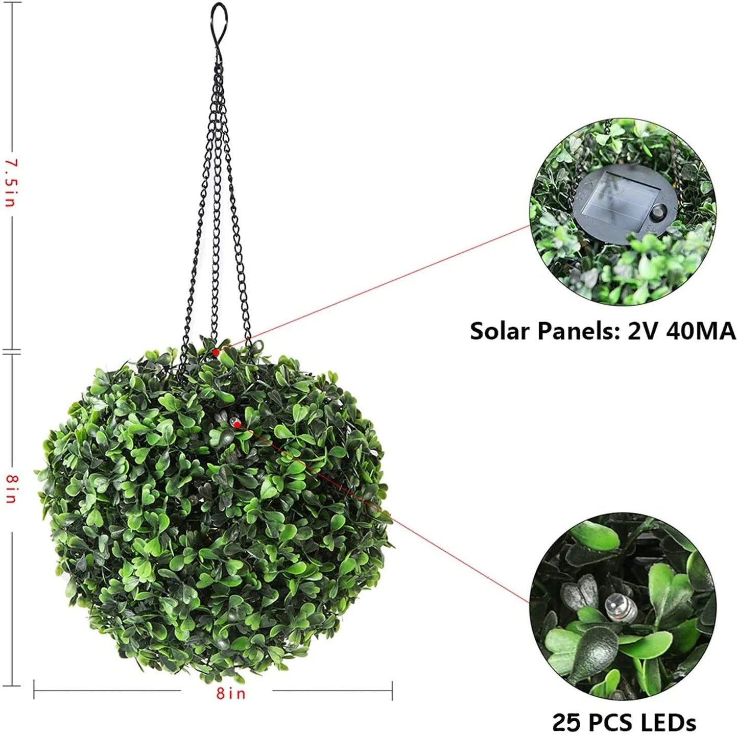 Hanging Solar Lantern Lights Outdoor Waterproof, 8 Inch LED Solar Powered Garden Lantern with Warm White Light, Energy Saving, Auto On/Off