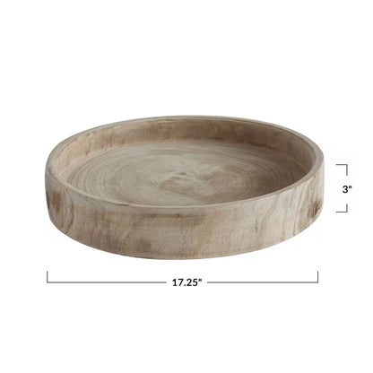 Paulownia Wood Carved Decorative Tray