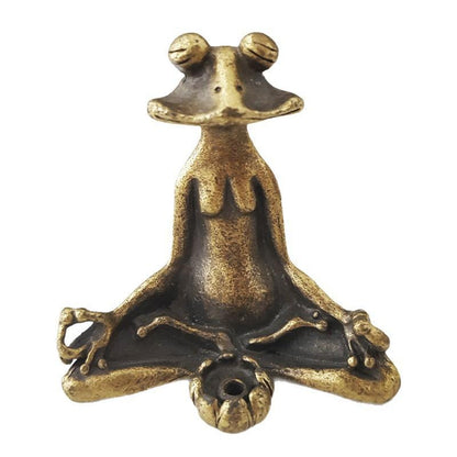 1-3 Count/Pcs Retro Copperware Incense Socket Zen Frog Ornaments Solid Pure Copper Frog Tea Pet Incense Holder Home Office Desktop Ornament Decoration Christmas Gift