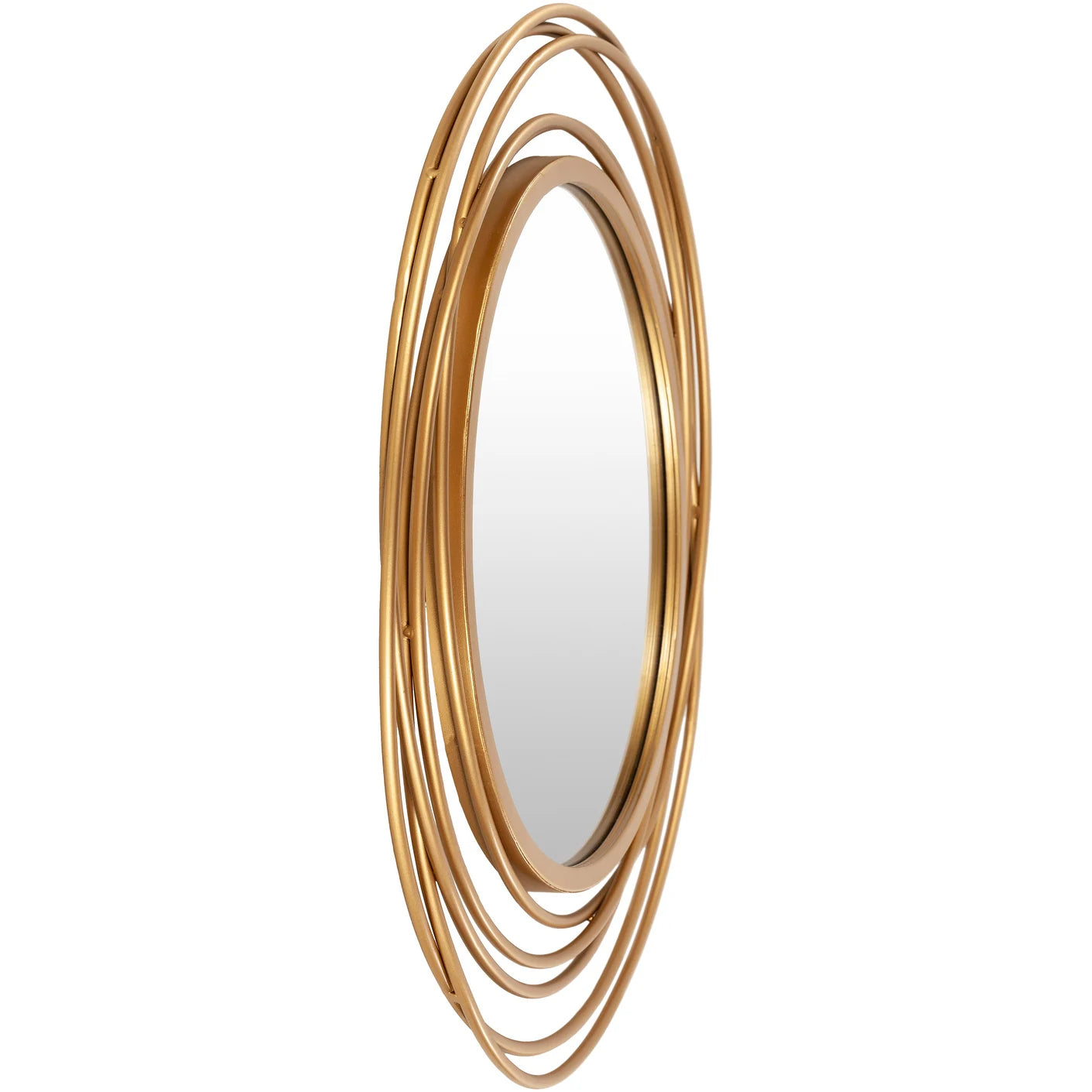 Kindra Modern Circles Golden round Mirror