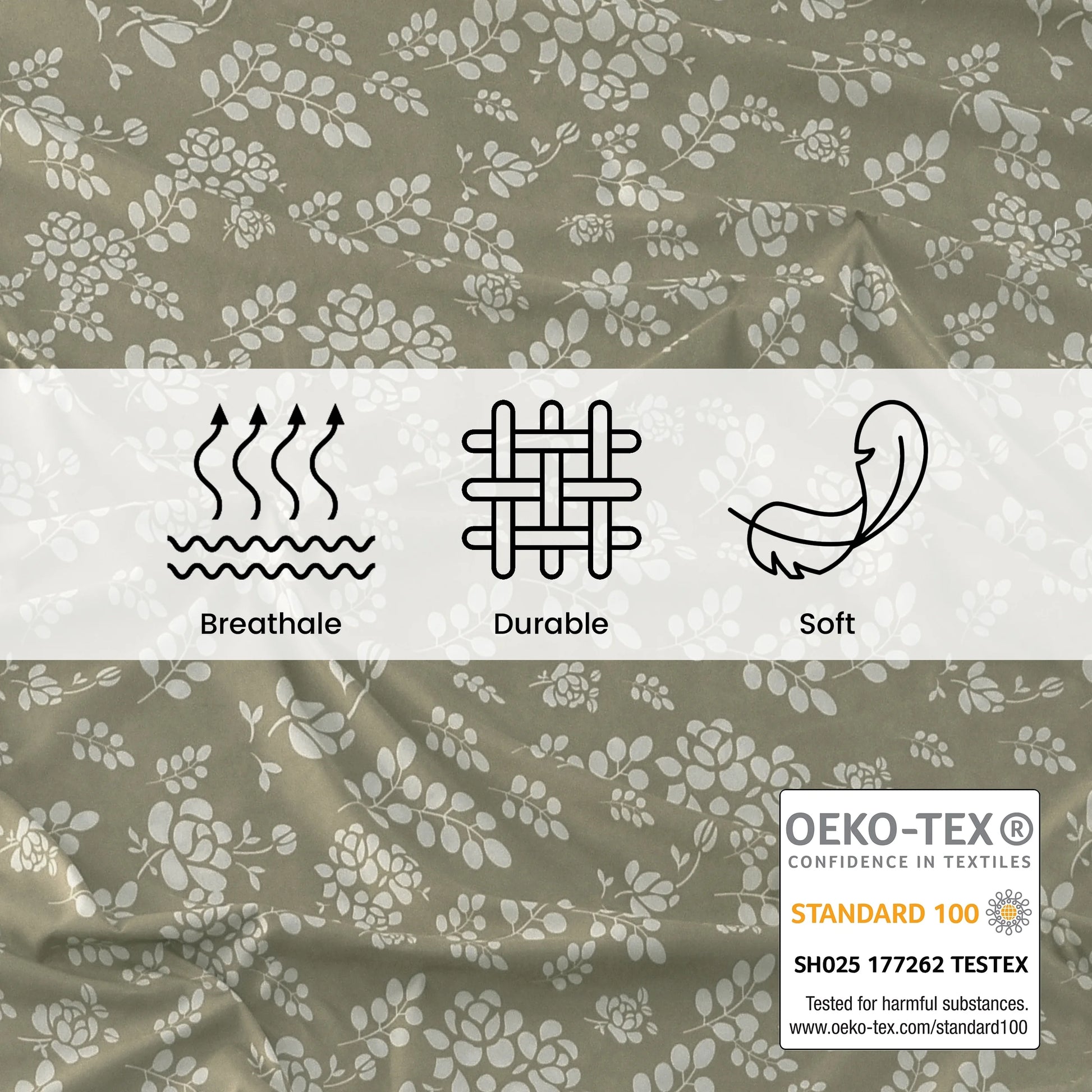 Bed Sheets, Microfiber Upto 16 Inch Deep Pocket Twin Sheets Set - Floral, Taupe