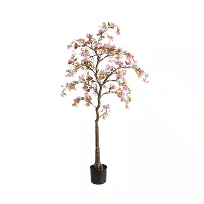 4.6 Ft. Artificial Trees, Realistic Potted Silk Begonia Flower Tree, Faux Artificial Tree in Potted