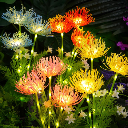 Blue Flower Solar Garden Lights Outdoor, Fairy Waterproof Solar Lights for Yard Pathway Patio Outdoor Decor