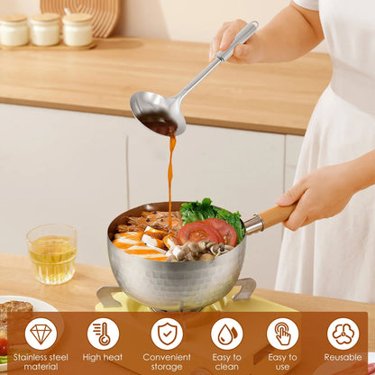 Ihvewuo 6 Pcs Cooking Utensils Set Stainless Steel Kitchen Utensil Set Heat Resistant Wok Utensils Set Versatile Kitchen Cooking Utensils Set for Home Kitchen Cooking