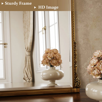 40"X 28" Arched Vanity Mirror Decor Wall Mirror for Bathroom,Antique Gold