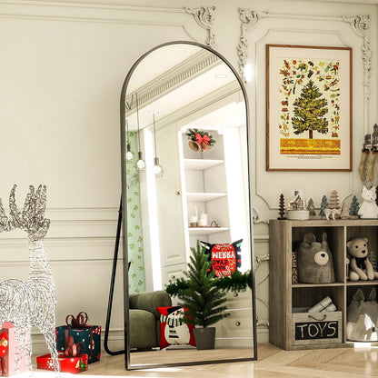 71"X27.1" Arch Full Length Mirror Oversized Floor Mirrors for Standing Leaning, Black