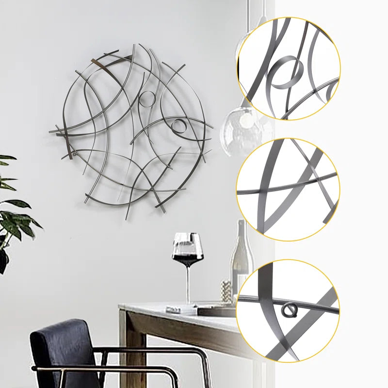 Handmade Modern Abstract Wall Decor on Metal