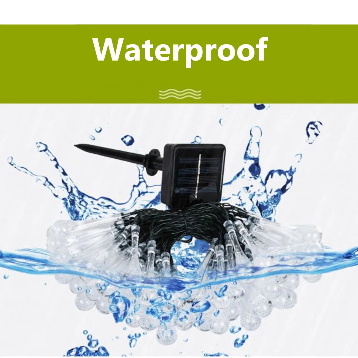 21Ft 30 LED Solar Fairy String Lights, Outdoor Pathway Landscape Night Lights Garden Crystal Ball Decorative Wall Lights Waterproof for Home Garden, Patio, Yard, Home Decoration