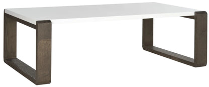 Bartholomew Scandinavian Lacquer Coffee Table White / Dark Brown