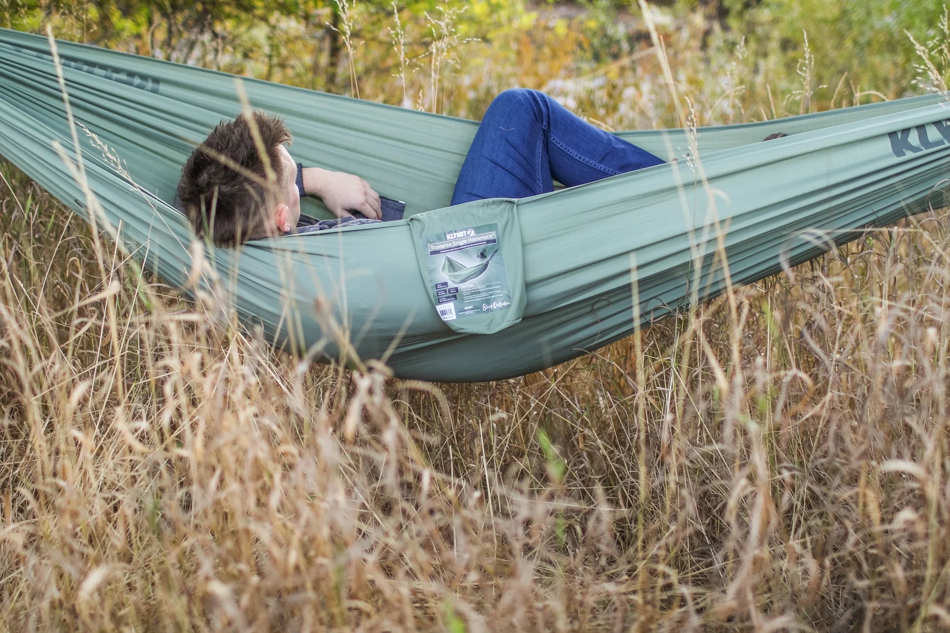 Traverse Single Outdoor Hammock, 110In X 55In, Green