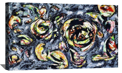Jackson Pollock Painting Abstract Wall Art Ocean Grayness Framed Canvas Art for Bedroom Livingroom Office