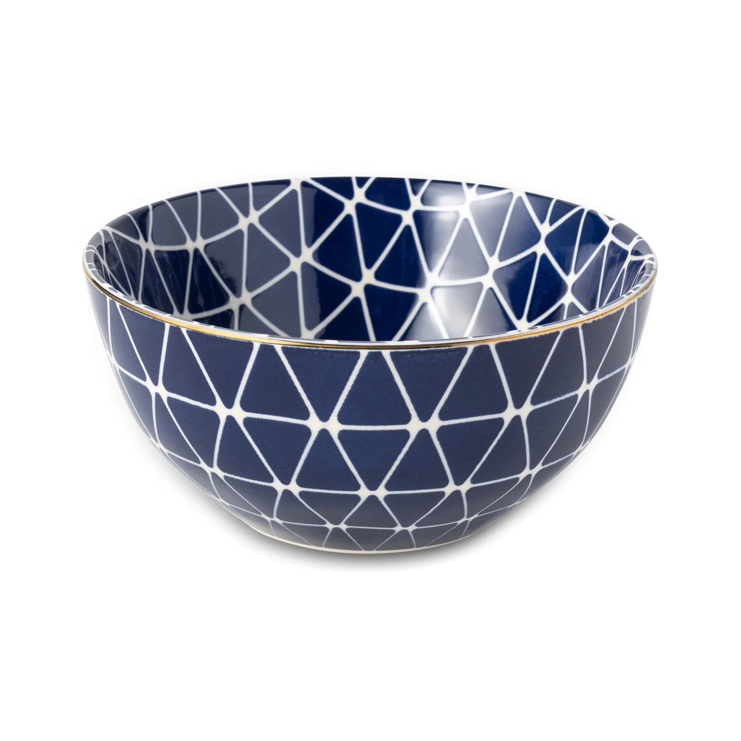 Blue and White Calypso 12-Piece Ceramic Dinnerware Set