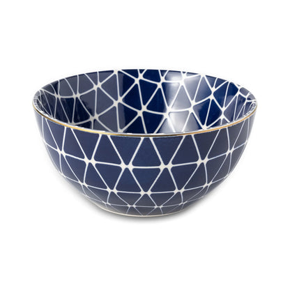 Blue and White Calypso 12-Piece Ceramic Dinnerware Set