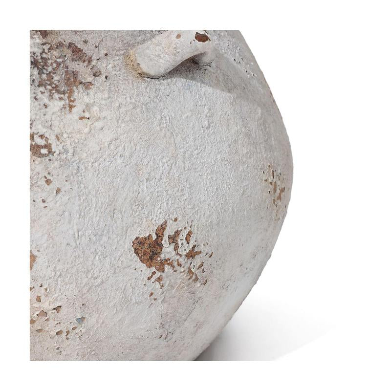 Luxenhome off White Rustic Cauldron Mgo Planterpot