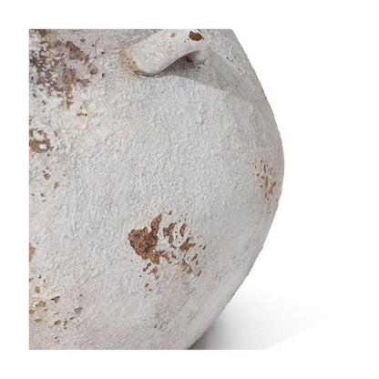 Luxenhome off White Rustic Cauldron Mgo Planterpot